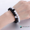 White Turquoise & Matt Black Agate Goodluck Pair Bracelet